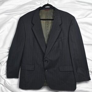 VTG Hart Schaffner Marx‎ Halberstadts Pinstripe Micron 2000 Wool Blazer Men 46R